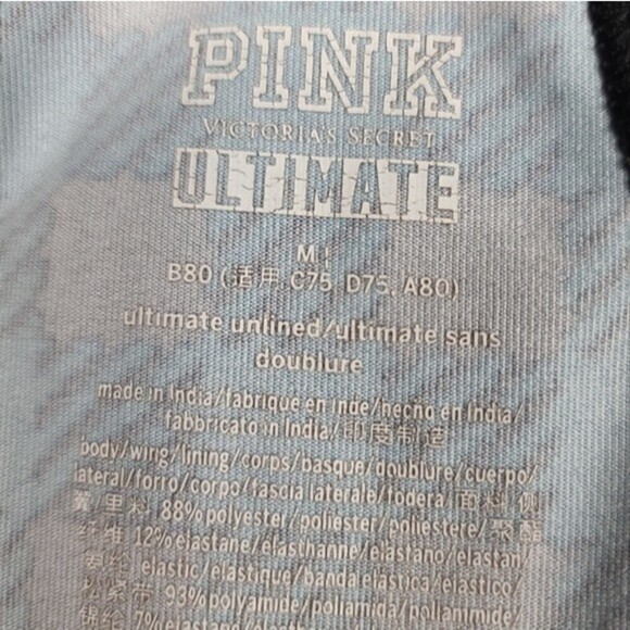 PINK Victoria's Secret Ultimate Unlined Plaid Sports Bra M - Picture 5 of 6